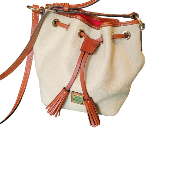 Dooney & Bourke Pebble Grain  Drawstring Shoulder Bag - Bone - Picture 1 of 13